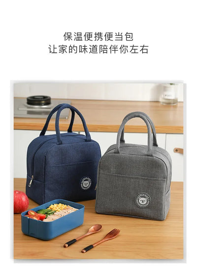 Functional Pattern Cooler Lunch Box Portable Insulated Canvas Lunch Bag Thermal Food Picnic Lunch Bags For Women Kids