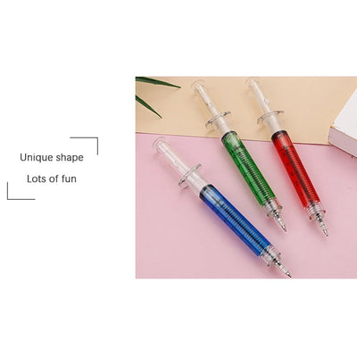 Novelty Syringe Needle Shape Ballpoint Creative Styling Needle Pen Office School Stationery Pen Syringe Needle Ballpoint Pen