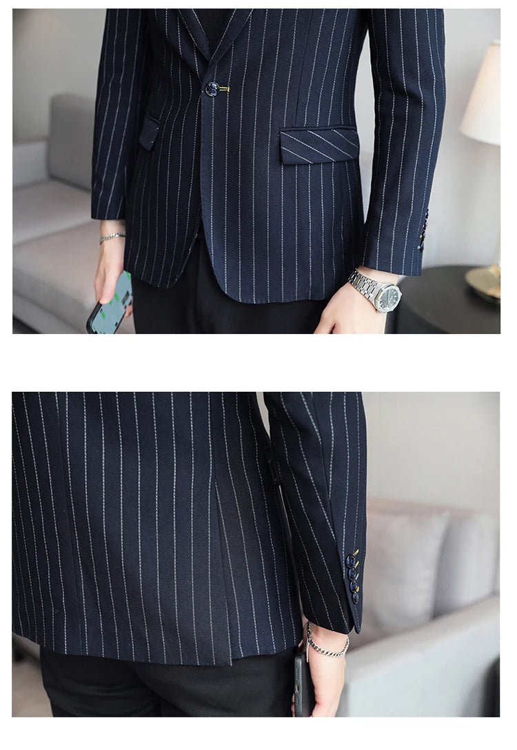 2024 Slim Fit Men's Wedding Casual Suit High-End All-in-One Handsome Two Button Fashion Boutique Single West Coat S-5XL
