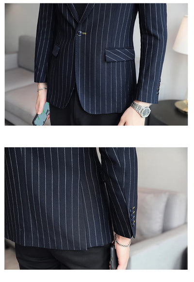 2024 Slim Fit Men's Wedding Casual Suit High-End All-in-One Handsome Two Button Fashion Boutique Single West Coat S-5XL