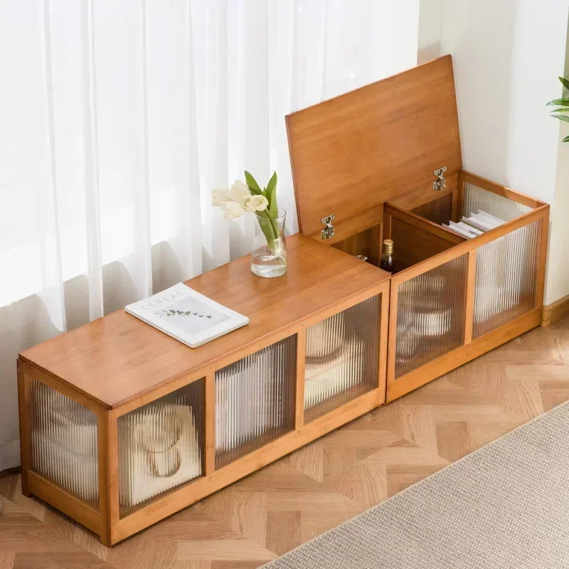 Multi-functional Bay Window Storage Cabinet Bedroom Balcony Low Cabinet Flip Long Tatami Storage Furniture Versatile Organizer