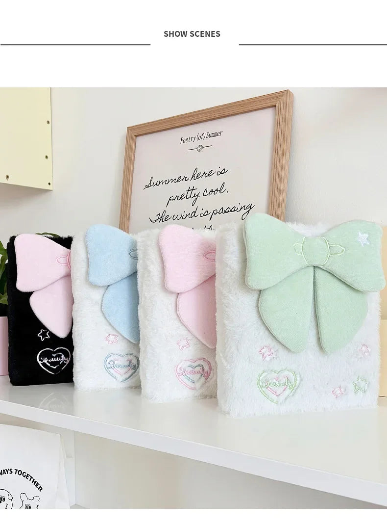 Kawaii A6 Bow Kpop Photocard Binder Collect Book Idol Plush Photo Card Holder Photocards Album