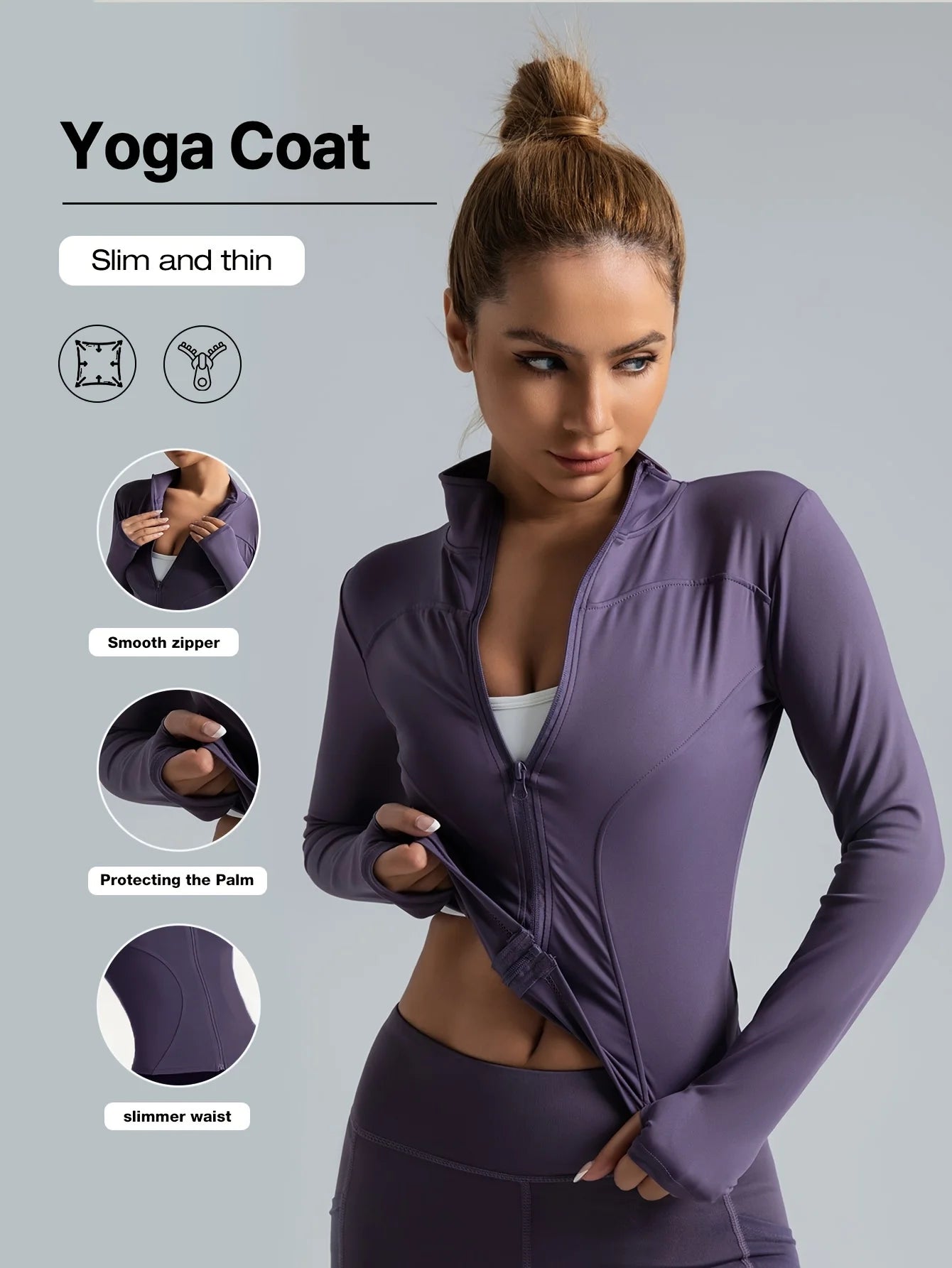 Jackets Women Coat Moisture Wicking Fitness Jackets Yoga Coat Women Shacket Stretchy Running Wear Slim Fit Sports Outerwear