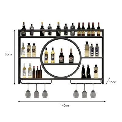 Wall Mount Wine Rack Bottle Wine Bar Cabinet Holder Adapt Single Miniature Black Cup Glass Storage Wine Cabinet Decor Szafeczki
