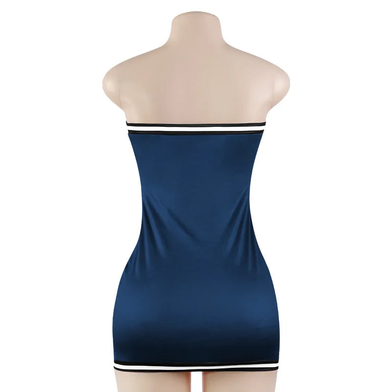 European and American foreign trade 2024 summer new fashion letter printing tube top sexy short slim dress