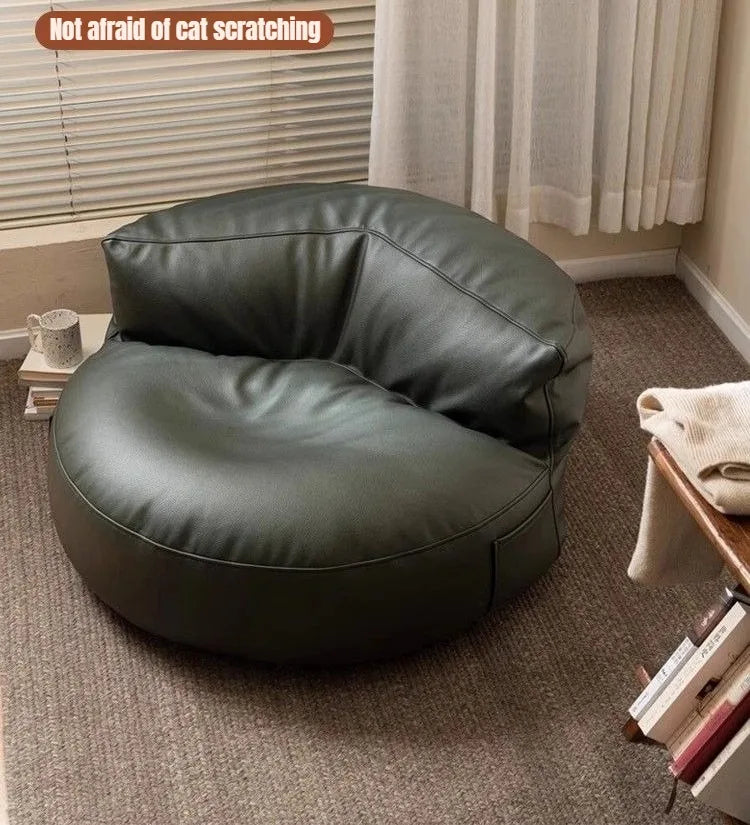 Lazy Sofas Living Room Single Sofa Modern Design Sofa for 1 Person Can Lie Down Beanbag Tatami Thickened Leather Home Furniture