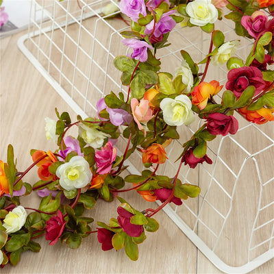 250CM Rose Artificial Flowers Christmas Garland for Home Room Wedding Decoration Spring Autumn Garden Arch DIY Fake Plant Vine