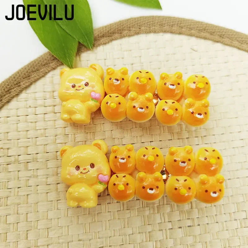 Cute Bread Bear Hair Clip Sweet Bangs Clip for Girls Fashion BB Clips Cartoon Side Clips Cards Headwear Women Lovely Accessories