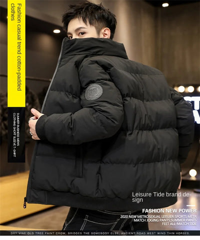 Autumn and winter standing collar cotton jacket men's thick warm fashion jacket casual jacket warm cotton jacket winter clothing