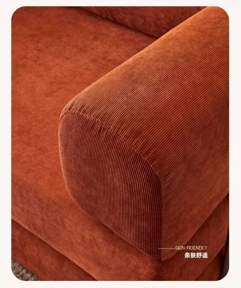 Italian Compressed Soft Sofa Convenient Minimalist Retro Corduroy Sofa Bed Foldable Washable Customizable for Living Room