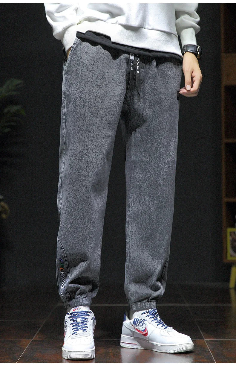 New Style Spring Summer Black Blue Cargo Jeans Men Streetwear Denim Jogger Pants Male Baggy Harem Jean Trousers Large Size M-8XL