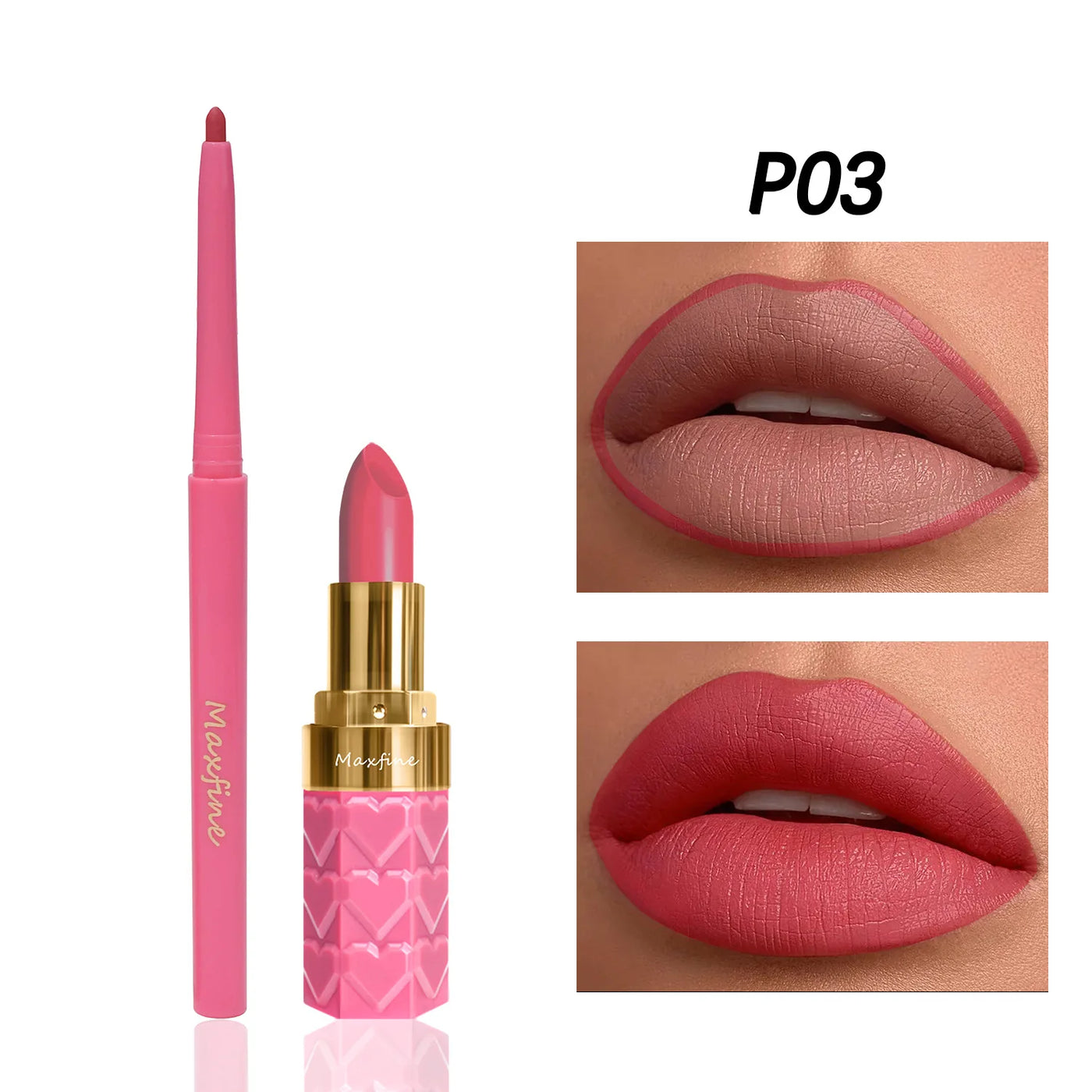 Velvet Matte Lip Liner Lipstick Pen Set Waterproof Long Lasting Sexy Red Contour Tint Lipstick Non-stick Cup Lipliner Pen Makeup