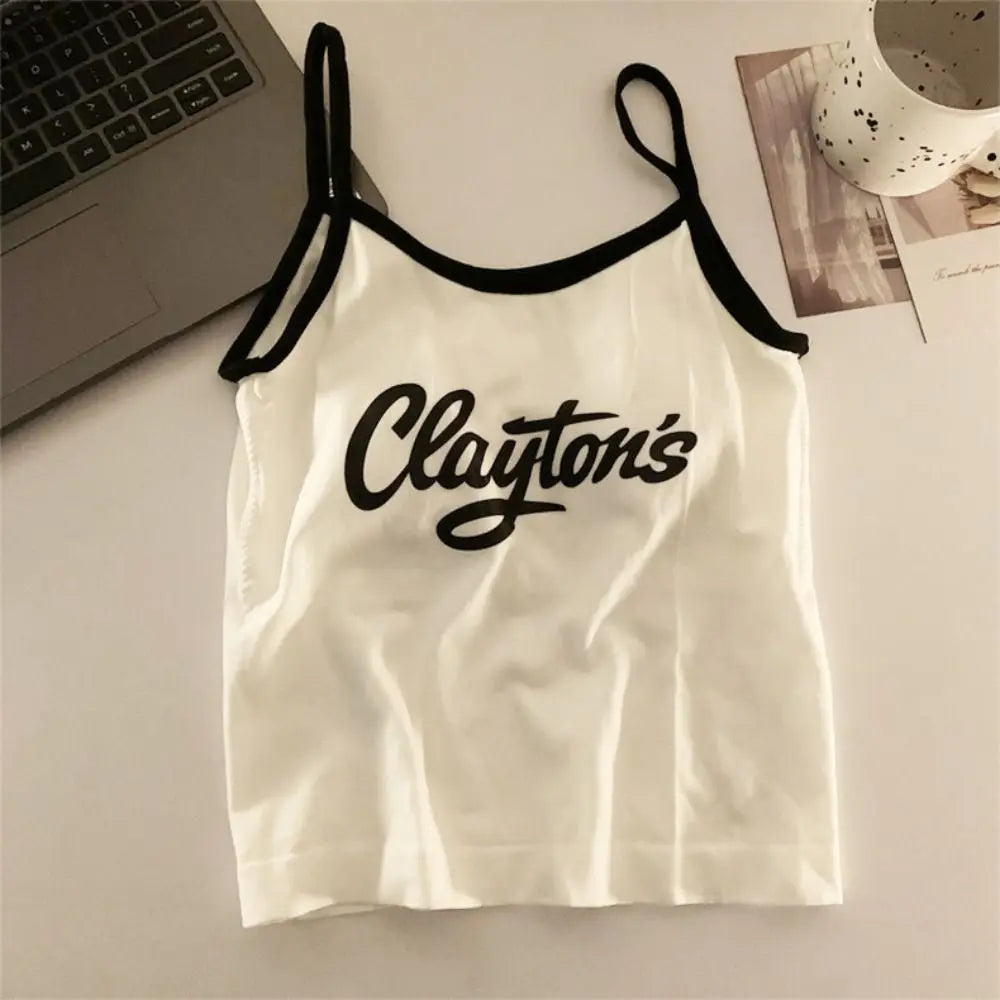 All-Match with Pads Letter Printed Tank Top