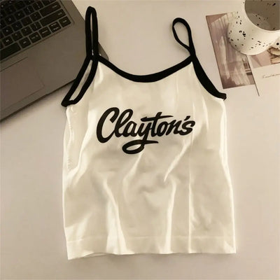 All-Match with Pads Letter Printed Tank Top