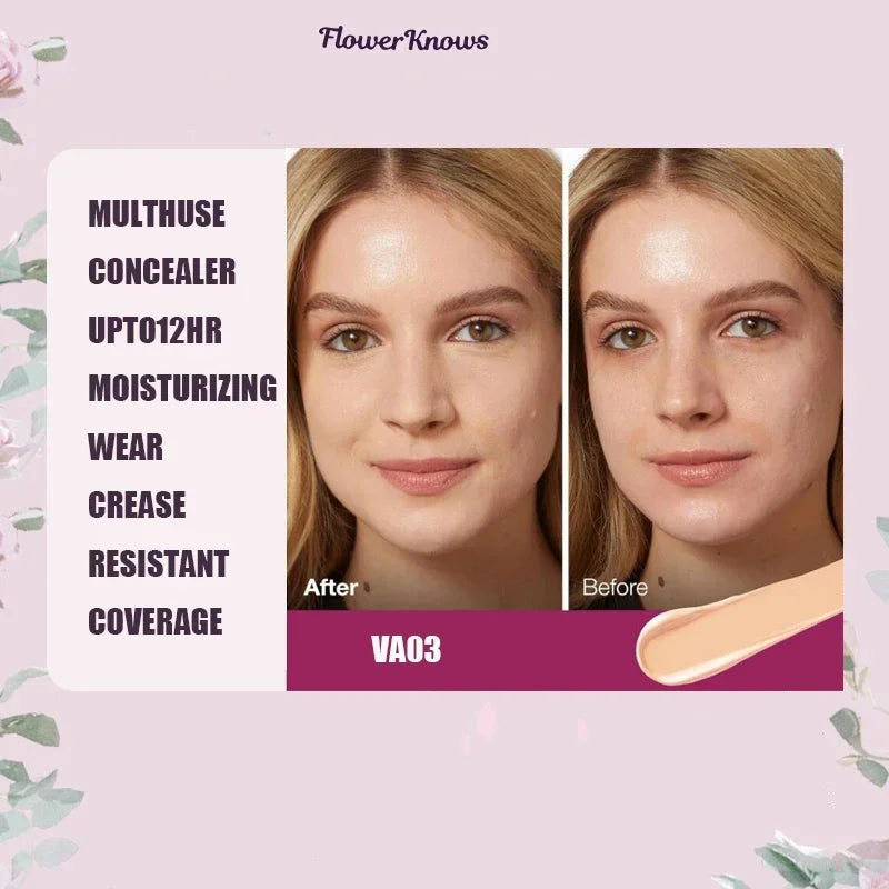 Midsummer Concealer Lightweight Cream With Hyaluronic Acid,Liquid Highlighter For Dark Circles & Redness 0.21 fl.oz