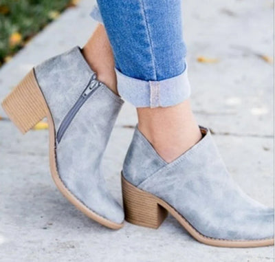 Summer Women Shoes Retro High Heel Ankle Boots Female Block Mid Heels Casual Botas Mujer Booties Feminina Plus Size 43