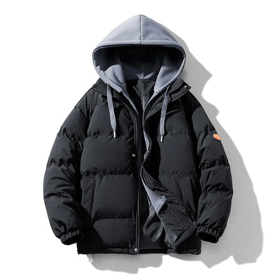 Men Hooded parka Thick Warm Colorful Bubble Coat Winter Jacket Mens Streetwear Hip Hop Parka Korean Black Clothes Puffer Jackets