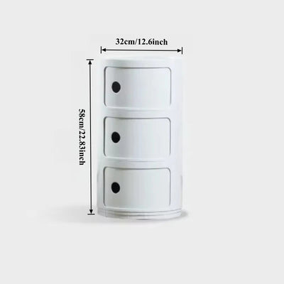Nordic Bedside Table Portable Creative Round Storage Cabinet Bedroom Multi-Layer Modern Simple Plastic Nightstand Storage Locker