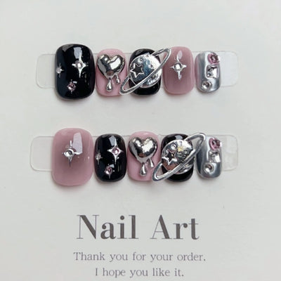 10Pcs Short Handmade Press on Nails Fake Nails Wearable Stick-on Nails False Nail Uñas Postizas Накладные Ногти 네일팁 Faux Ongles