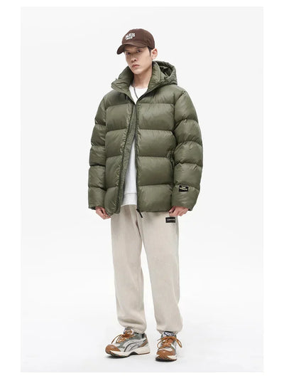 Solid Color with Hoodie Warm Puffer Jackets Padded Cotton Clothes Waterproof Jackets Man Winter Coats Men Hooded Zipper Parkas