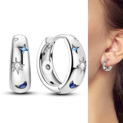 Hot Sale 925 Sterling Silver Heart Earrings Fit Original Charms Hoop Earrings For Women girls Stud Earring Fine Jewelry Gifts