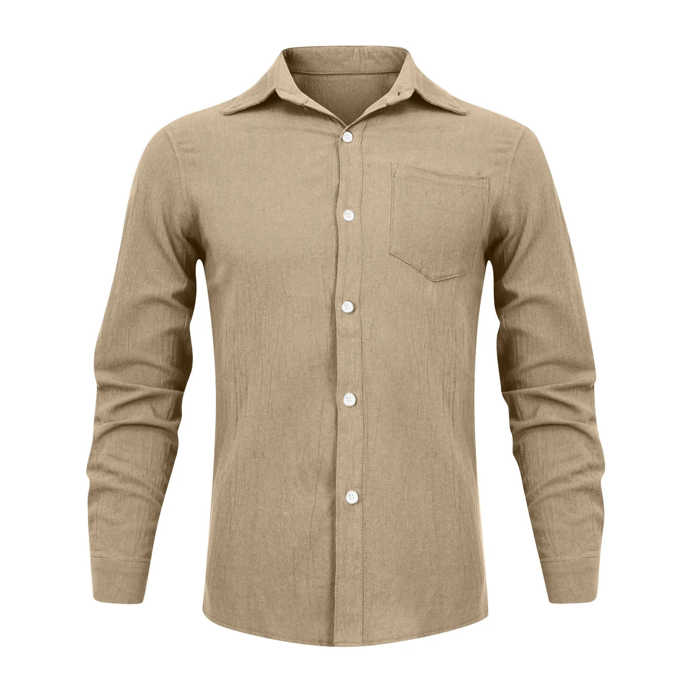 Loose Shirts Men'S Lightweight Long Sleeved Shirt Spring Summer Men'S Casual Cotton Linen Solid Color Long Sleeve Shirts