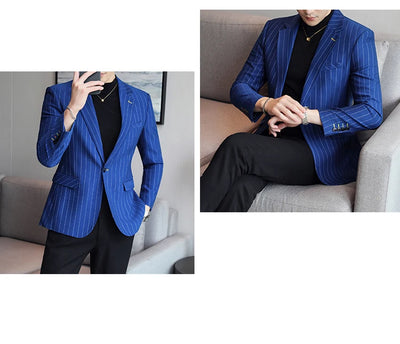2024 Slim Fit Men's Wedding Casual Suit High-End All-in-One Handsome Two Button Fashion Boutique Single West Coat S-5XL
