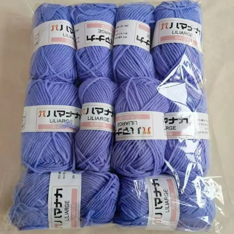 Soft Milk Cotton Knitting Yarn Set Multi Color Handmade Knitting Cotton Yarn For DIY Crochet Scarf Sweater Hat Doll Craft