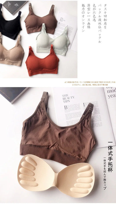 Women Seamless Bra Beautiful Back Sport Underwear Elastic Fitness Crop Top Yoga Vest Breathable Athletic BrassiereCasul Wear