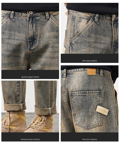 Men's Jeans Baggy Pants Loose Fit Harem Pants For Men Clothing Streetwear Fashion Pockets Patchwork Large Trousers Oversized 42