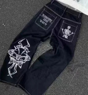 Y2K Harajuku Fashion New Solid Color Washed Baggy Jeans Women Streetwear Punk Popular Casual Joker High Waist Wide Leg Pants