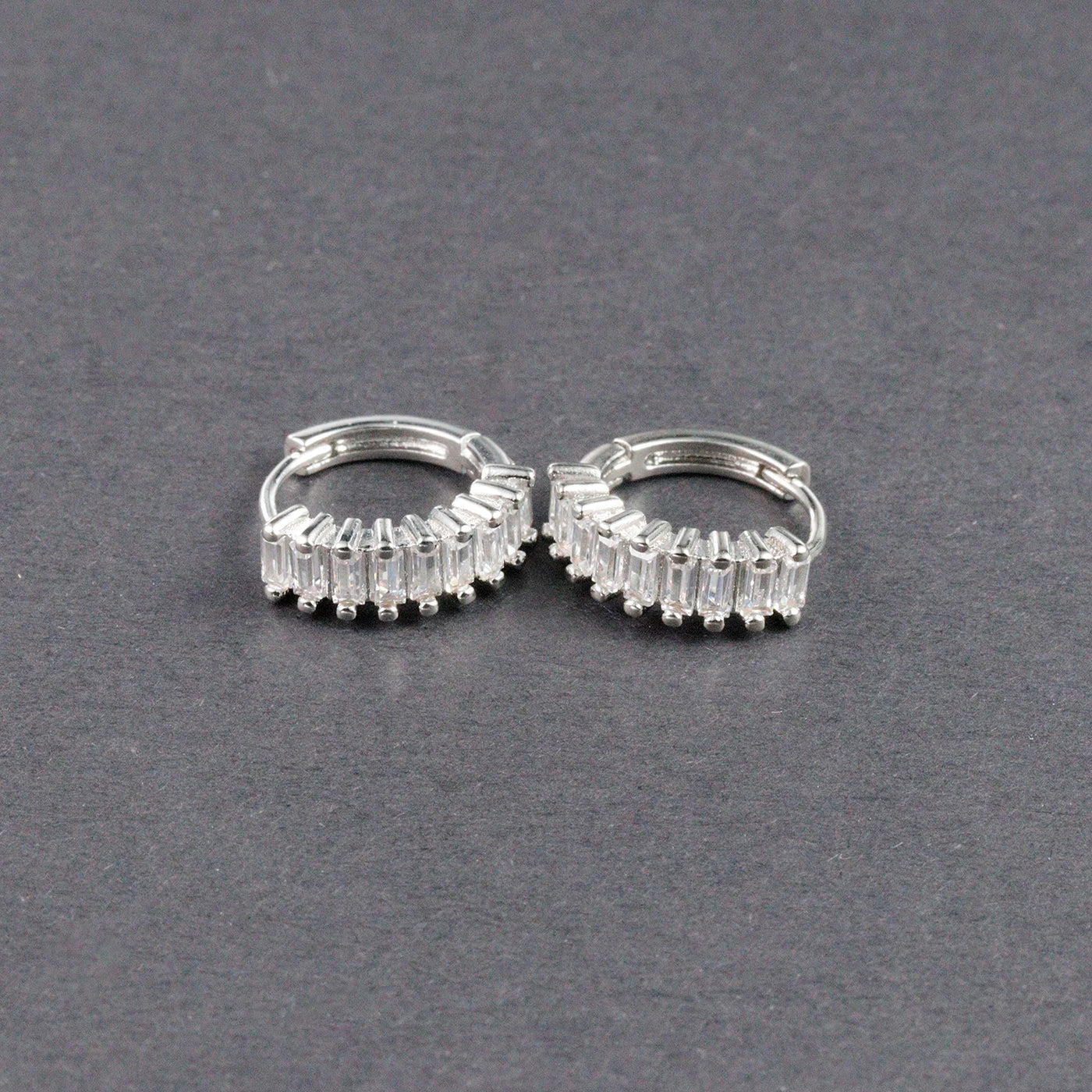Fashion Multicolor Zircon Crystal Small Hoop Earrings Women Stainless Steel Flower Square Cartilage Earring Piercing Jewelry