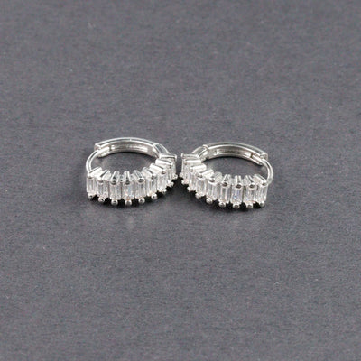 Fashion Multicolor Zircon Crystal Small Hoop Earrings Women Stainless Steel Flower Square Cartilage Earring Piercing Jewelry