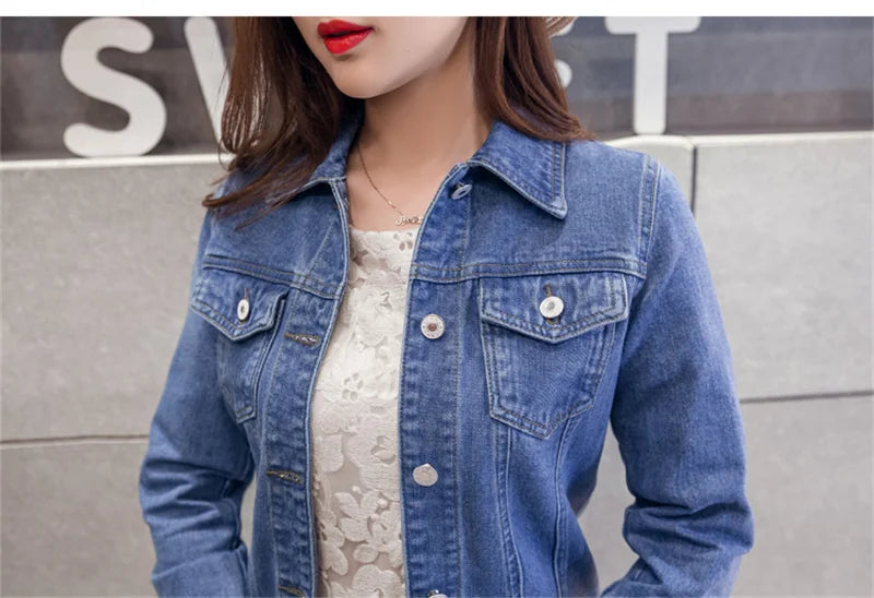 Spring Autumn Women Short Denim Jacket Candy 8 Colors Streetwear Chic Jean Coat Lady Slim Small Outerwear Female casual Tops
