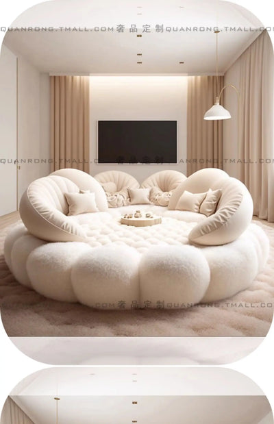 Round Aesthetics Soft Bed Frame European Full Master Bedroom Hotel Create Bed King Size Fashionable Modern Cama Casal Furniture