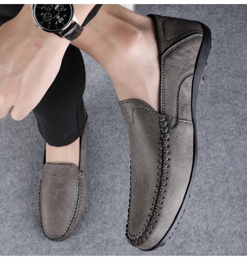 2023 Genuine Leather Mens Loafers Moccasins Shoes Designer Men Casual Handmade Formal Slip on Male Boat Shoes Zapatillas Hombre