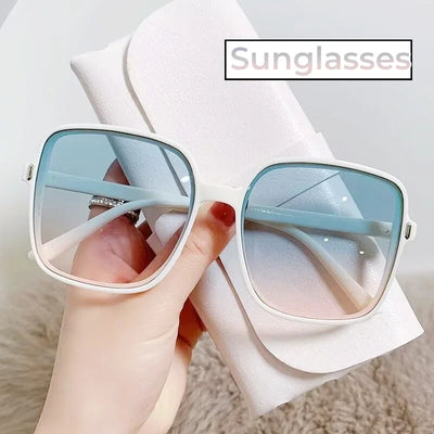2023 New Rice Nail Square Sunglasses Fashion Sunglasses Women's UV Protection Retro Eyeglasses Large UV400 Goggles Women Brand