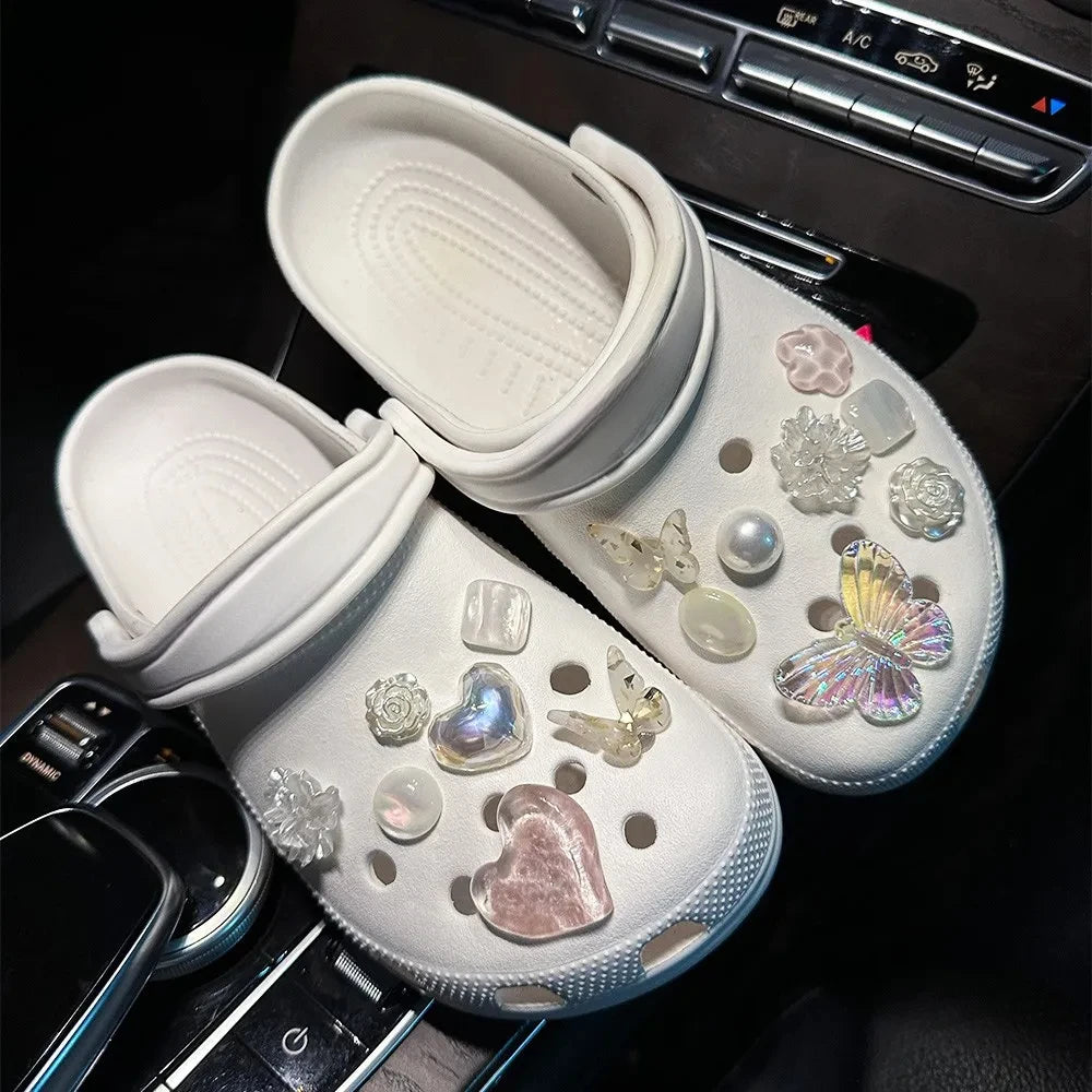 Shoe Charms for Hole Shoe Accessories Artificial Crystal Shoe Buckle Decoration Charm Set Kids Party Xmas Gifts