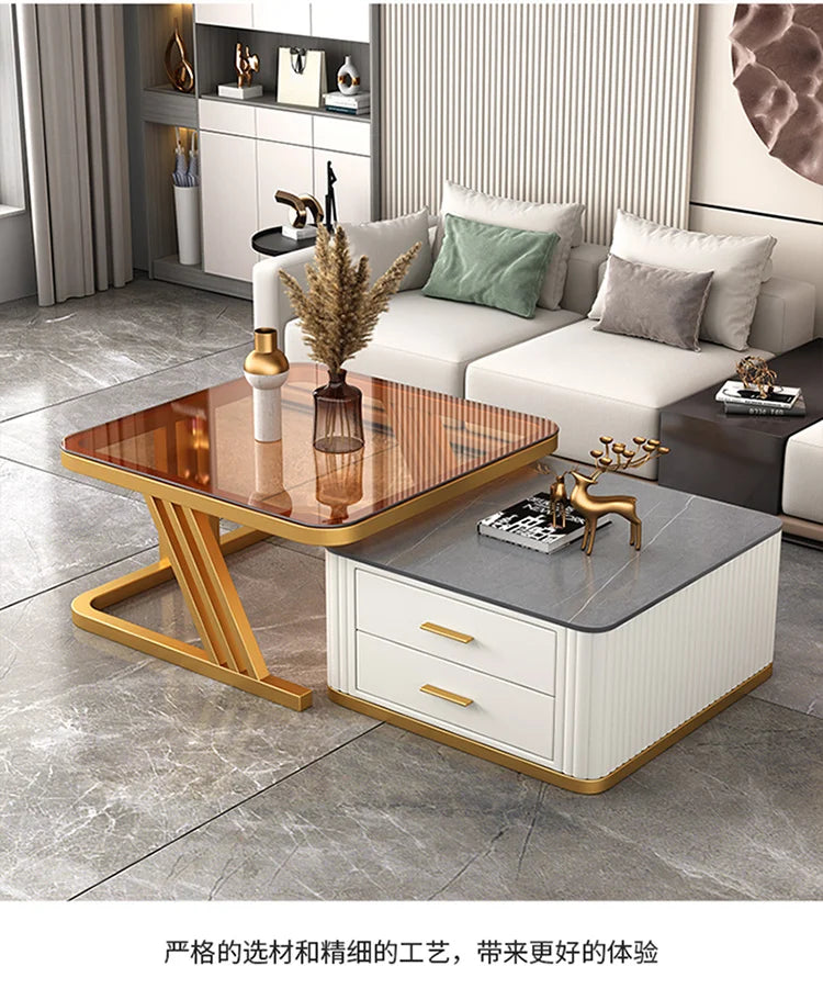 Nordic Aesthetic Coffee Table Living Room Light Luxury Designer Clear Unique Side Table Modern Simple Mesas Bajas Furniture