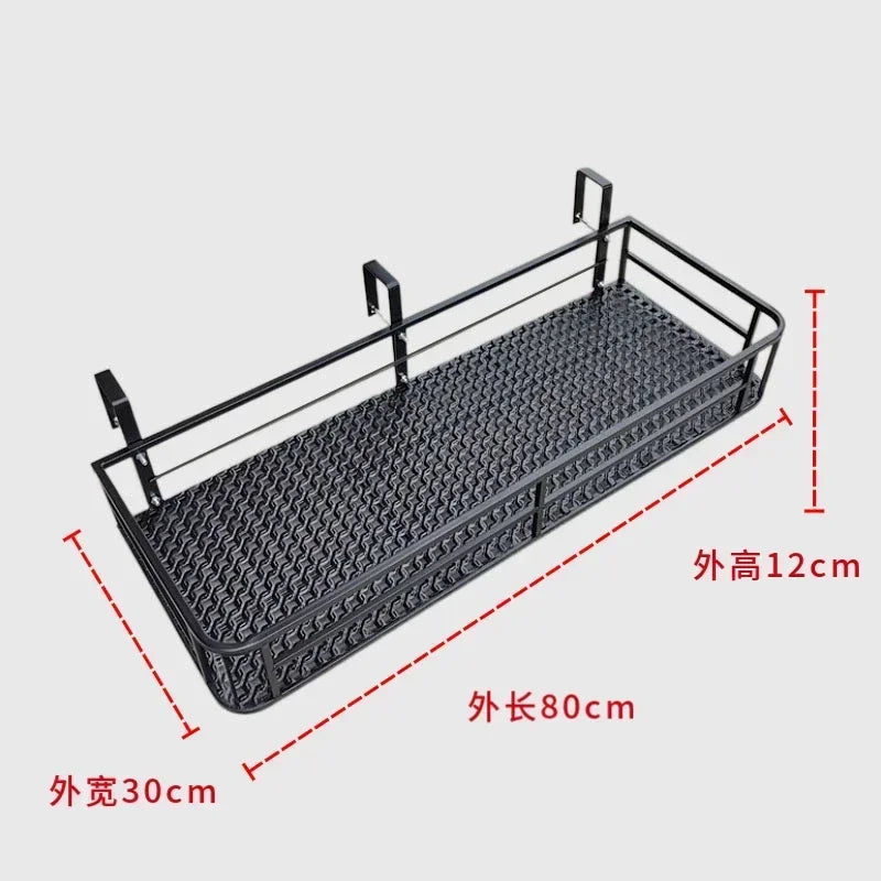 Elegant European-Style Flower Stand Expansive Iron Art Balcony Rail Organizer Decorative Hanging Pot Holder Urban Green Space