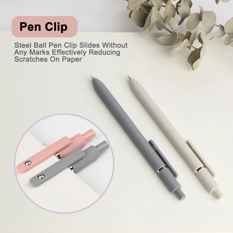 5pcs High-quality Retractable Gel Pen 0.5mm Quick Dry Black Ink Pen Fine Tip Smooth Writing Cutes Pen School Office Supplies