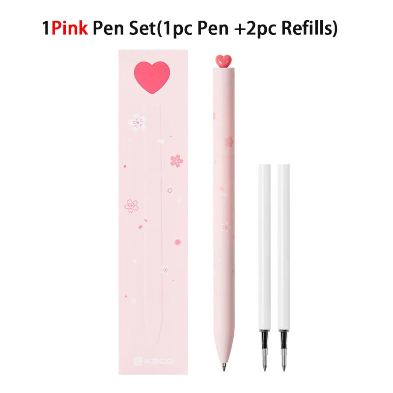 KACO Kawaii Rotate Gel Pens Stationery Caneta 문구용품 0.5MM Black Ink канцелярия Fluent Writing High Capacity for School Office ﻿
