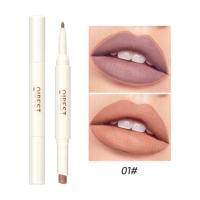 8 Color 2 IN 1 Lip Liner Pencil Waterproof Matte Lipstick Makeup Set Long Lasting Moisture Cosmetic Velvet Sexy Red Lipstick Pen
