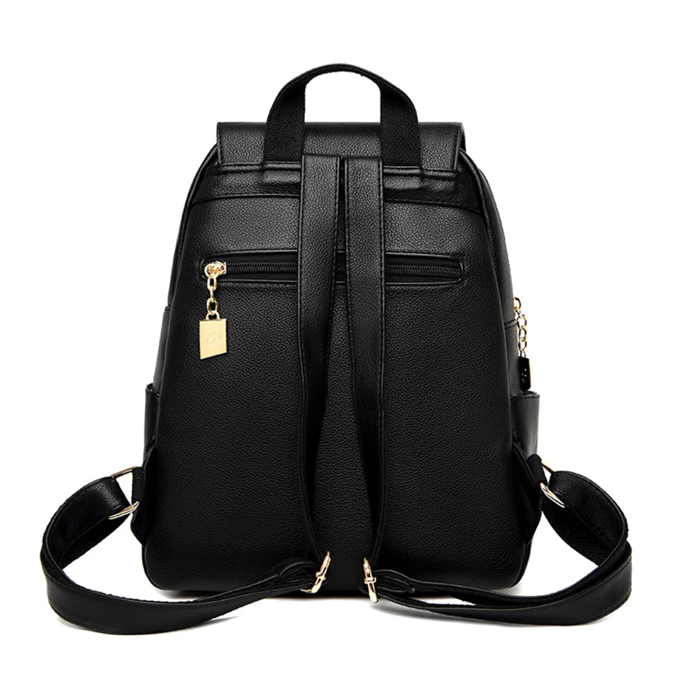 Women High Quality Leather Backpack Large Capacity School Shoulder Bags for Teenage Girls Travel Backpack Designer Sac A Dos