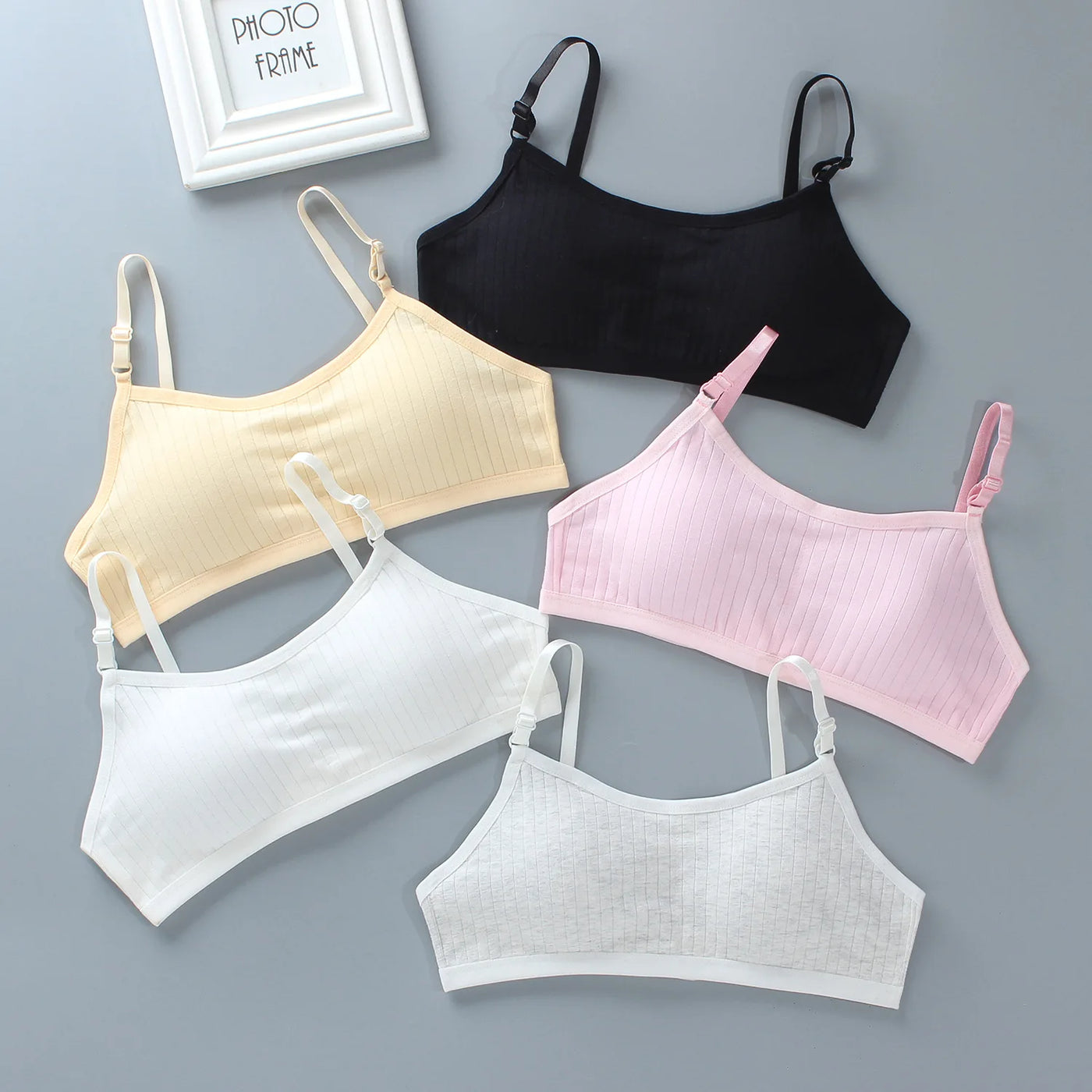 4pcs/Lot Teenage Girls Training Bras Seamless Middle High School Students Vest Bra Kids Children Back Buckle Bra Teens Underwear