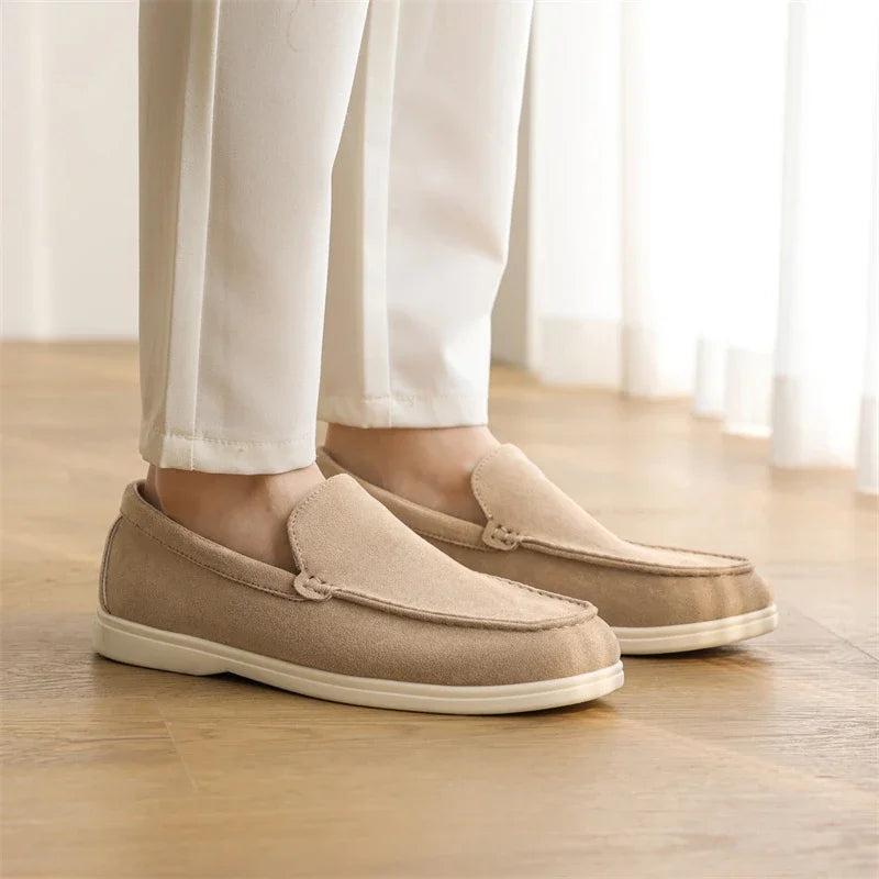 Men's Casual Shoes Suede Leather Loafers Classic British Style Men Shoes Lightweight Soft Moccasins Male Slip on Driving Flats