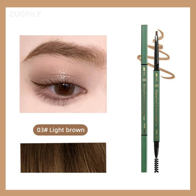 2 In1 Fine Triangle Eyebrow Pencil Eyebrow Brush Long Lasting Waterproof Sweatproof Ultra Precise Brow Definer Eye Brow Makeup