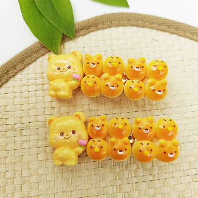 Cute Bread Bear Hair Clip Sweet Bangs Clip for Girls Fashion BB Clips Cartoon Side Clips Cards Headwear Women Lovely Accessories