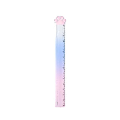 15cm Cat Claw Ruler Gradient Color Clear Scale Straight Measuring Rule Bookmark Stationery Office School A7588