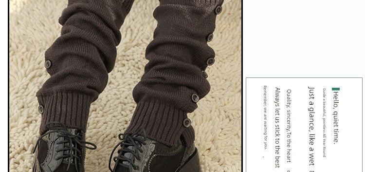Women's Lolita Autumn Japanese-Style Wool Button Socks